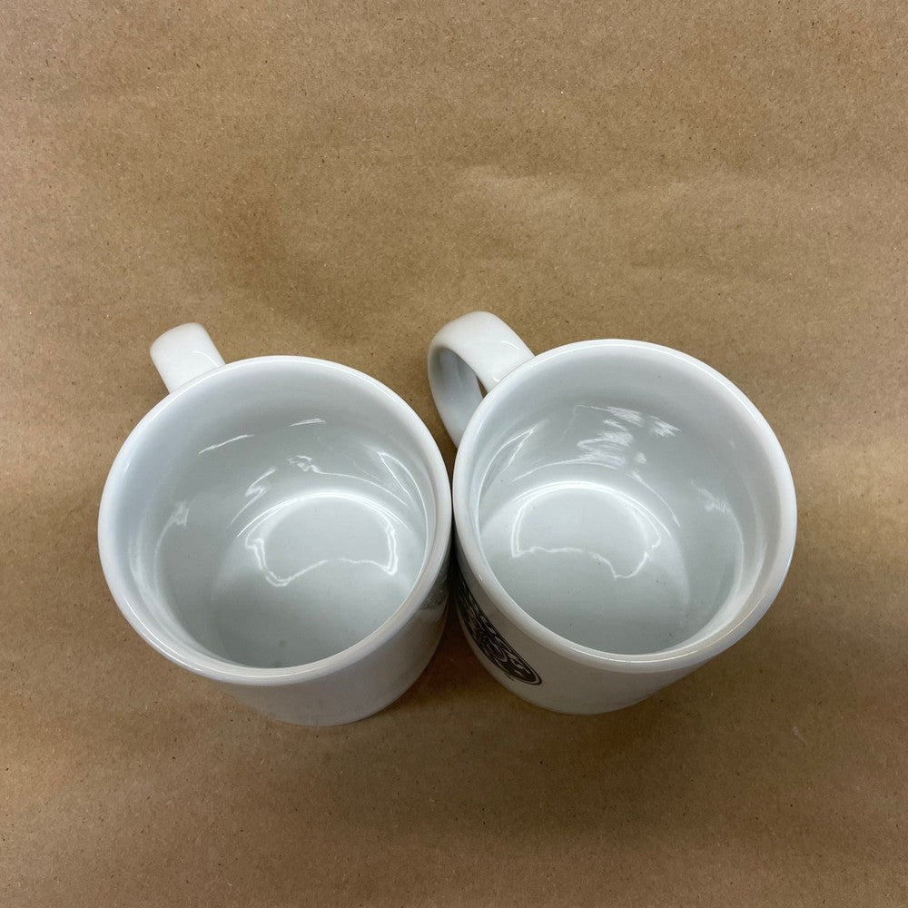Starbucks White with Green Siren Logo Mugs-2006 Pair